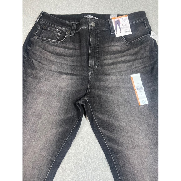 Time and Tru Denim - Time and Tru High Rise Curvy Skinny Jeans Womens Black NWT Faded Stretch Denim